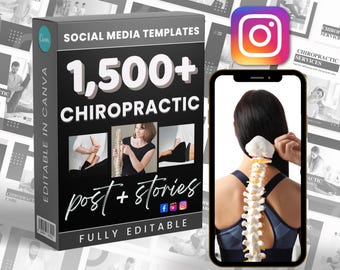 カイロプラクティックマーケティング投稿 | ソーシャルメディアバンドル | Canva InstagramとFacebook | 編集可能なテンプレート