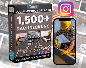 Roofing Marketing Posting | Social Media Bundle | Canva Instagram and Facebook | Editable Templates