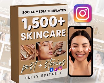 Skincare Marketing Posting | Social Media Bundle | Canva Instagram and Facebook | Editable Templates