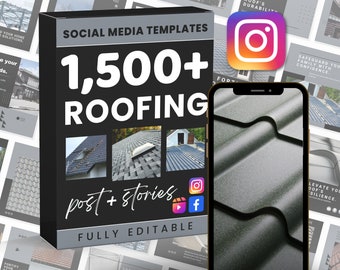 Roofing Social Media | Roofing Social media templates | home improvement | house construction | IG Post Template | Roofing Business