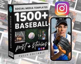 Baseball Marketing Posting | Social Media Bundle | Canva Instagram and Facebook | Editable Templates