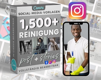 Cleaning Social Media Post Templates – German Version | Reinigung Instagram Vorlagen | Canva Editable