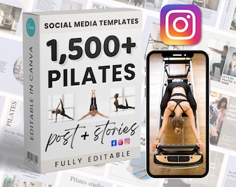 Pilates Marketing Posting | Social Media Bundle | Canva Instagram and Facebook | Editable Templates