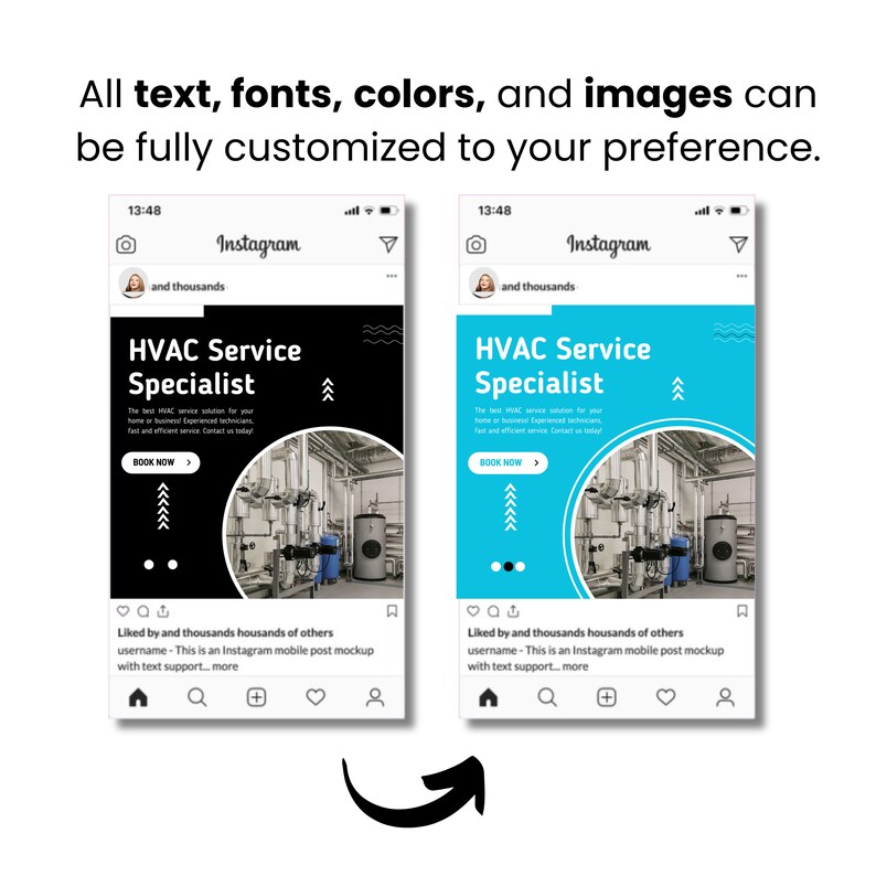 HVAC Marketing Posting | Social Media Bundle | Canva Instagram and ...