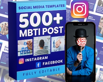 MBTI Marketing Posting | Social Media Bundle | Canva Instagram and Facebook | Editable Templates