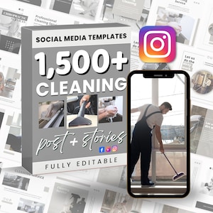 Cleaning Company Instagram Post | Cleaning Business Instagram Post Template | Editable Social Media Posts for Professional Cleaner