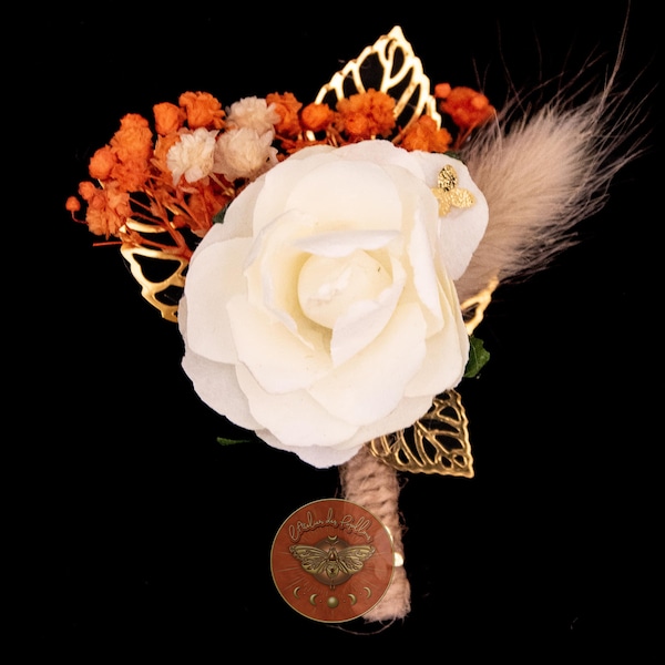 Accessoire - Boutonnière Automne pour marié ou témoin, famille...