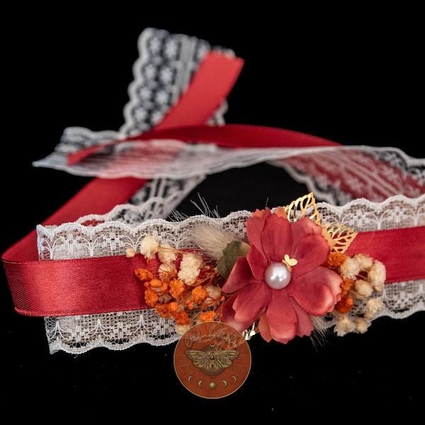 Accessoires - Bracelet Automne pour mariée ou demoiselle d'honneur, témoin, famille... sur ruban de satin et dentelle.