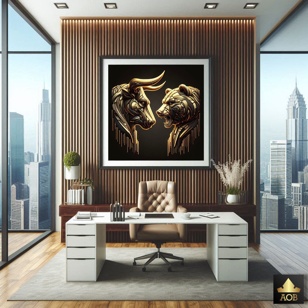 bull & bear digital prints, stock market art, wall... Bull and Bear Stock Market Art: 3D Abstract Design (digital Download ...