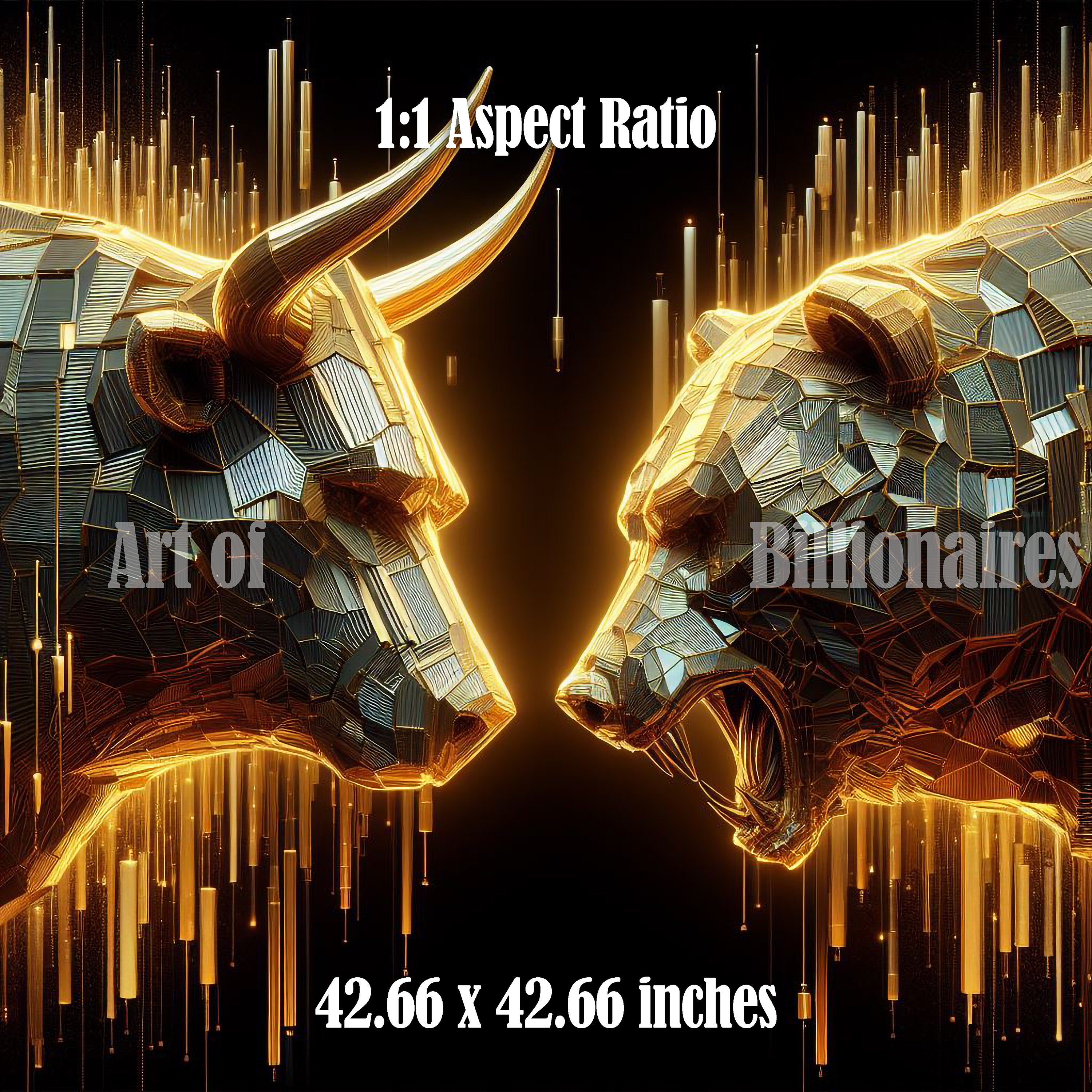 Usoway Bull Vs Bear Stock Market Trading Framed Poster For Wall Art Decor Bathroom Canvas Art Pictures Prints UnFramed,12x12inch(30x30cm - View #11