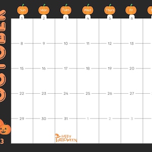 Spooky October Calendar