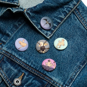 Cute Golden Dragon pin buttons!