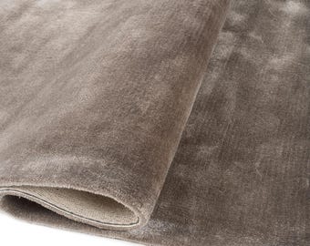 Tappeto in viscosa trapuntato a mano, tappeto moderno morbido color tortora scuro, lucentezza setosa per soggiorno e camera da letto.
