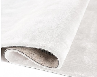 Tappeto bianco in viscosa trapuntato a mano – Tappeto moderno, morbido e soffice, ideale per un arredamento minimalista.
