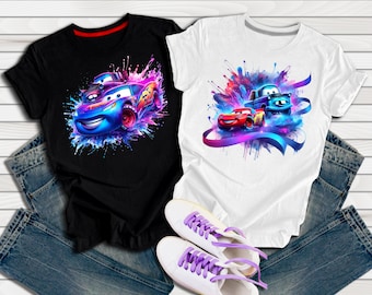 Watercolor Disney Cars Tshirts, Lightning McQueen and Friends Tshirt, Kids Birthday Disney Tshirt , Disney Cars Movie, Cars Fan Gift Tshirt