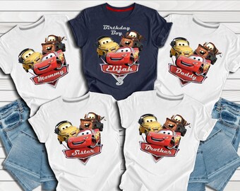 Personalized Disney Cars Birthday Shirt, Birthday Family Matching Shirt, Lightning Mcqueen Shirt, Birthday Kids Shirt, Birthday Party Shirt