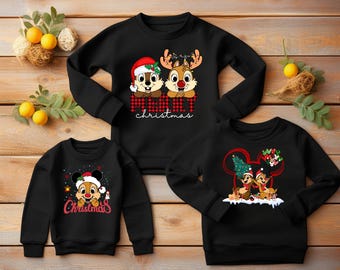 Disney Chip & Dale Christmas Sweatshirt, Christmas Couple Shirt, Sibling  Sweatshirt, Birthday Boy Girl, Xmas Gift Shirt, Kids Youth Toddler