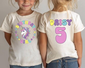 Custom Name Birthday Girl Unicorn Shirt, Kids Birthday Shirt, Unicorn Theme Birthday Party, Gift Birthday Shirt, Toddler Shirt, Baby Suit