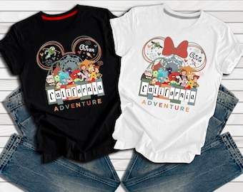 Personalized Disneyland California Adventure Shirt, Disneyland Family Vacation Shirt, Adventure Disney Characters Shirt, Disney Trip Shirt