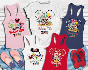Best Family Matching 2026 Disney Trip Shirt, Unisex  Disney Couple Shirt, Disney Family Trip Group Shirt, Womens Racerback, Disney Trip Gift