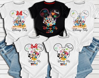 Best Couple Matching 2025 Disney Trip Tshirt, Custom Name Shirt, Disney Family Trip Shirt, Group Shirt, Womens Racerback, Disney Trip Gift