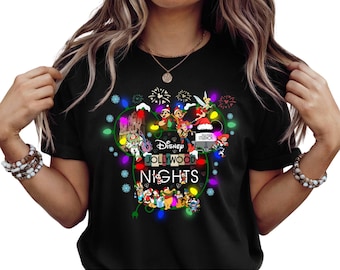 Disney Jollywood Nights T-Shirt, Disney Characters Shirt, Hollywood Studios Christmas Shirt, Christmas Lights Shirt, Kids Youth Toddler