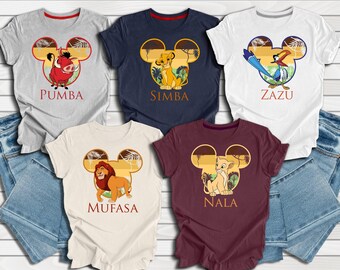 Lion King Family Characters Shirts, Animal Kingdom Shirt, Disney Safari Shirt, Cute Kids Shirt, Simba Pumba Mufasa Nala Shirt, Cartoon Shirt