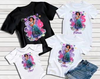 Nom personnalisé Encanto, anniversaire fille princesse Mirabel, chemise fête d'anniversaire, t-shirt voyage Disney, cadeau chemise d'anniversaire, enfant, jeune, bambin