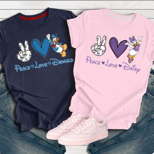 Peace Love Disney Tshirt, Peace Love Mickey Minnie Tshirt, Matching Couple Shirt, Family Trip Shirt, Gift for Boy Girl, Kids Youth Toddler