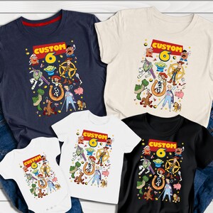 Custom Disney Toy Story Birthday Unisex Tshirt, Birthday Party Shirt, Birthday Boy & Girl Tshirt, Gift for Birthday, Gift for Boyfriend