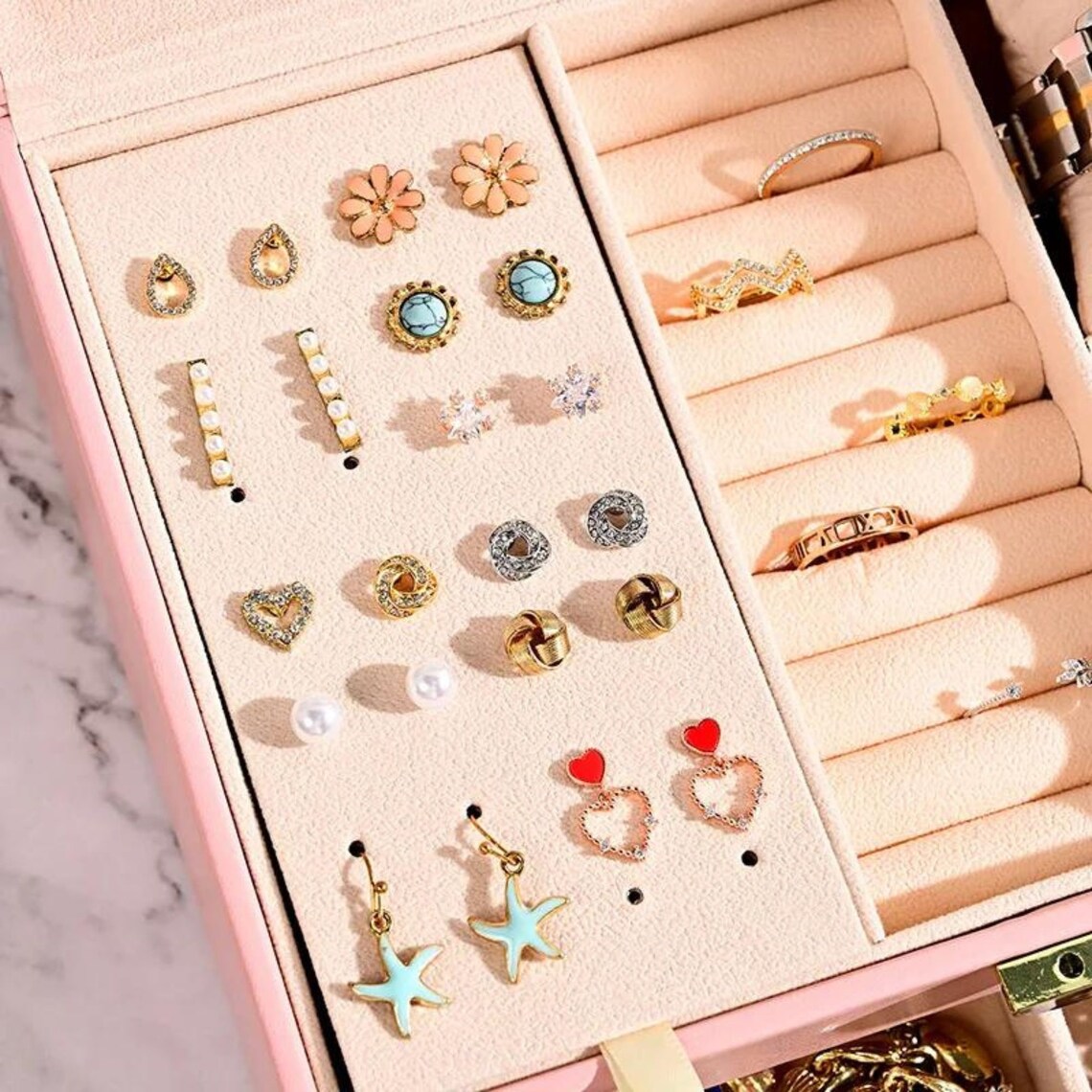 Double Layer Jewelry Box Organizer for Women Girls, Jewelry Storage ...