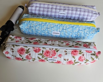 quilted cotton hair tool bag, quilted toiletrybag, cute hair tool bag, floral tool bag, CIKORIA the Label