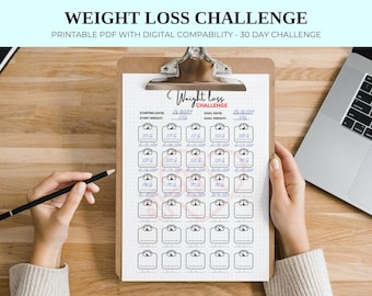 A5 Weight Loss Tracker: Fitness Planner Template (Printable PDF)
