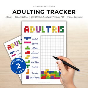 Tetris Adulting Tracker: Fun Habit & Task Journal (A4/A5 Printable)