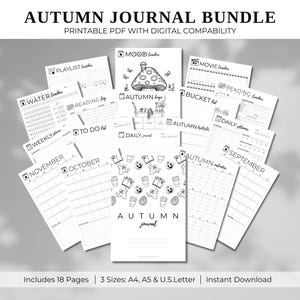 Autumn Journal Bundle: Fall Planner Pages, Bucket List (PDF)