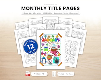 Bullet Journal Cover Pages: Druckbare gepunktete Planer Einlagen