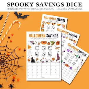 Minijuego de ahorro de Halloween: desafío de llenarse de dinero y paquete de presupuesto cegador: Bullet Journal imprimible
