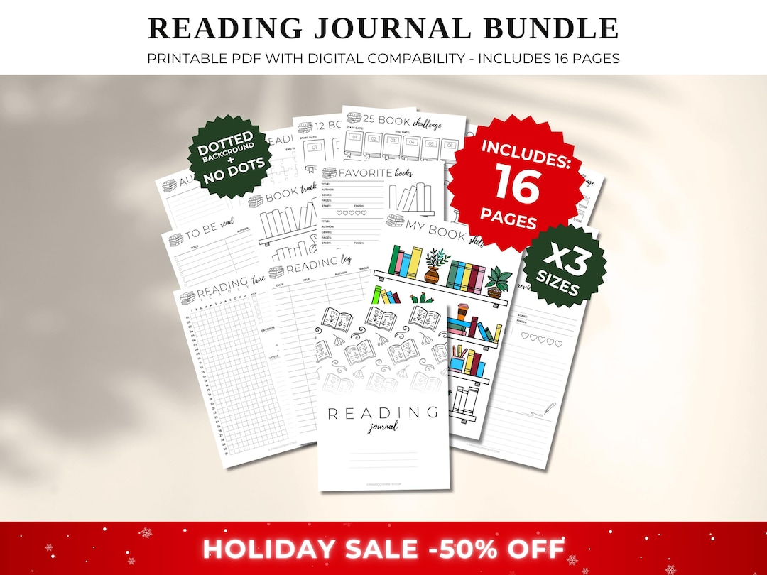 Printable Reading Log & Book Journal | Planner Template | Book Review ...