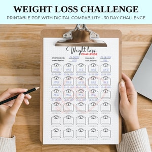 A5 Printable Weight Loss Tracker and Fitness Planner Template - Stay Fit and Organized with this Bullet Journal Page