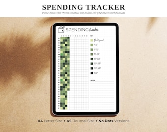 Printable Money Spending Tracker: A4 A5 Expense Log (PDF)