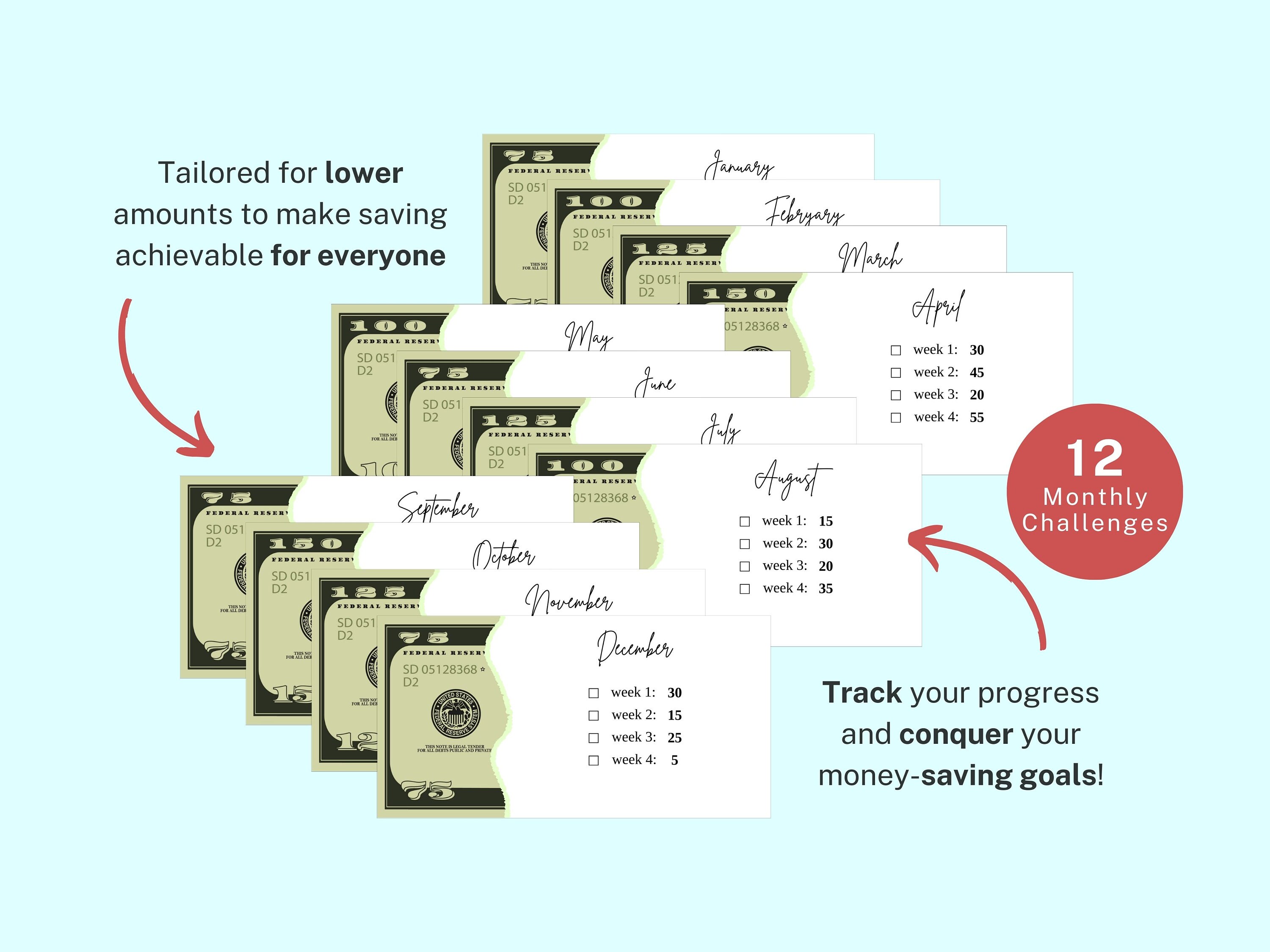 Printable Savings Tracker and Budget Binder Set Take on the Savings ...