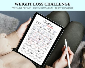 WEIGHT LOSS TRACKER - Fitness & Exercise Log - A5 Printable Journal Page - Health, Workout Monitoring