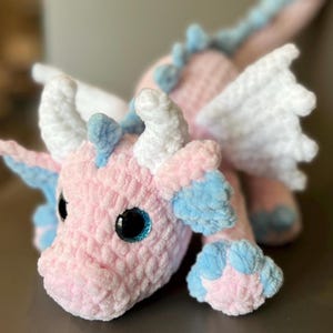 Crochet Cotton Candy Dragon Plushie: Handmade Amigurumi Toy