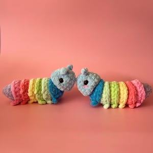 Rainbow Caterpillar Plush | Handmade Crochet Stuffed Toy | Soft Amigurumi Bug | Kawaii Gift for Kids | Colorful Plushie | So Presh Crochet