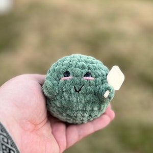 Pickle ball pickleball crochet plushie with mini pickle ball paddle
