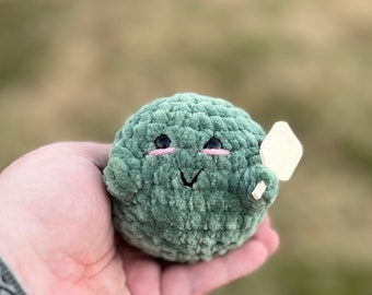 Pickle ball pickleball crochet plushie with mini pickle ball paddle