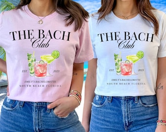 Camisetas de despedida de soltera Camisetas de despedida de soltera The Bach Club Camisetas de despedida de soltera personalizadas Camisetas de despedida de soltera de lujo personalizadas Club social de despedida de soltera Bach