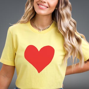 Pretty Red Heart Tee Heart T-Shirt Love Heart Design Women's Heart Shirt Gifts For Her Shirt With Heart Valentines Shirt Gift Idea Under 20