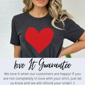 Pretty Red Heart Tee Heart T-Shirt Love T-Shirt Heart Design Women's Heart Shirt Gifts For Her Shirt With Heart Valentines Shirt