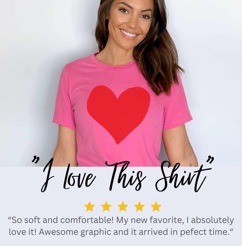 Pretty Red Heart Tee Heart T-Shirt Love T-Shirt Heart Design Women's Heart Shirt Gifts For Her Shirt With Heart Valentines Shirt